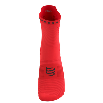 Tất chạy Trail Compressport Unisex's Pro Racing Socks v4.0 Trail - Đỏ/Đen (Fluo Red/Black)