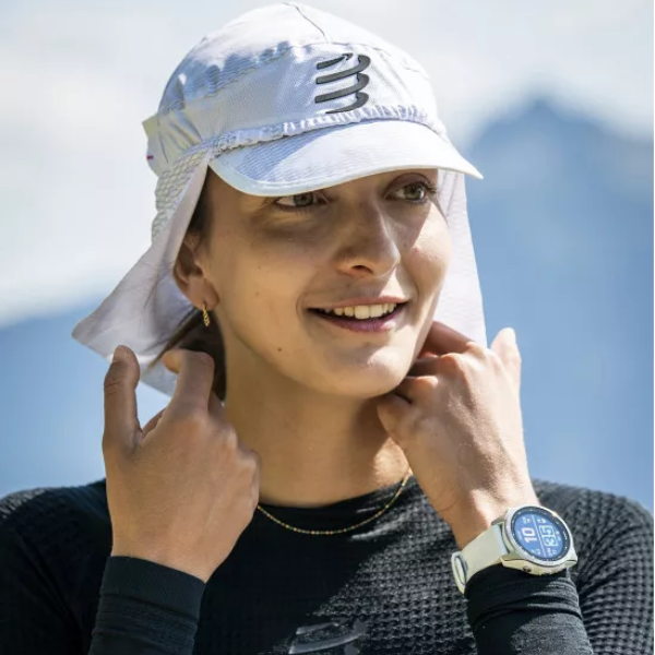 Mũ chạy bộ Compressport Ice Cap Sun Shade - Trắng (White)