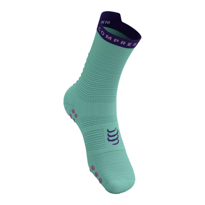 Tất chạy bộ Compressport Unisex's Pro Racing Socks v4.0 Run High - Shell Blue/Purple