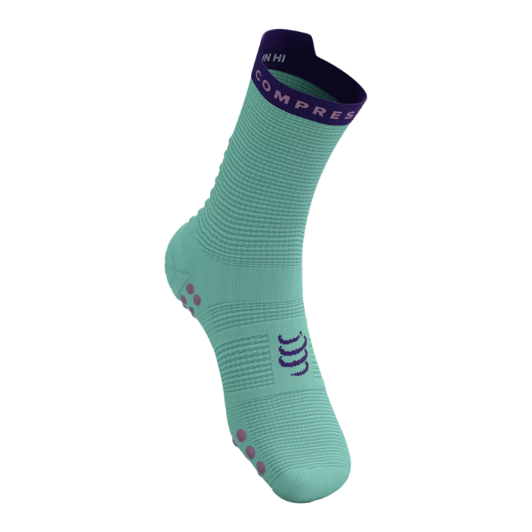 Compressport Unisex's Pro Racing Socks v4.0 Run High - Shell Blue/Purple