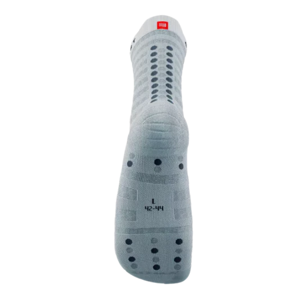 Tất chạy bộ Compressport Pro Racing Socks v4.0 Ultralight - Xám (White/Alloy)