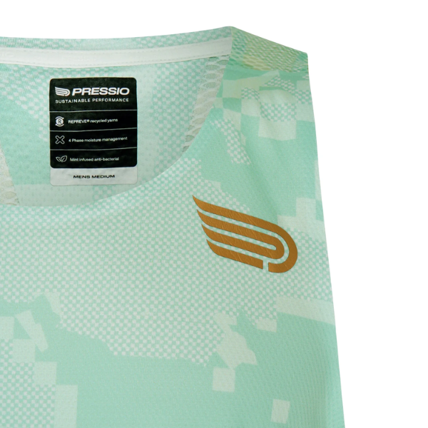 Áo chạy bộ Nam Pressio Elite S/S Top - Xanh Mint (Mint Camo)