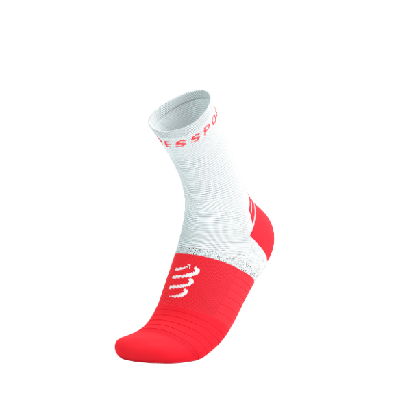 Tất chạy bộ Compressport Pro Marathon Socks v2.0 - Đỏ/Trắng (Fluo Red/White)