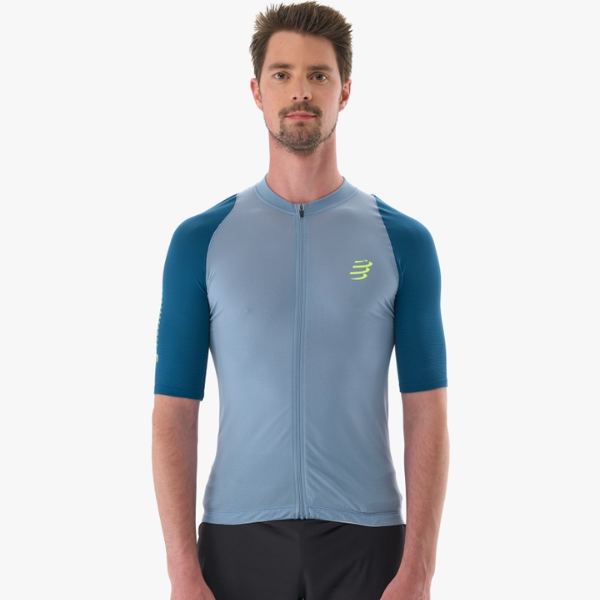 Compressport Men's Trail Racing Postural SS Top - Denim/Poseidon