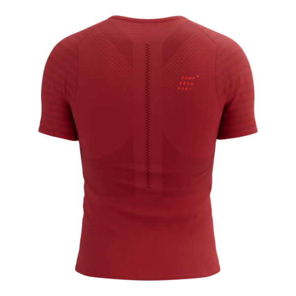 Áo chạy bộ Nam Compressport Racing SS Tshirt - Đỏ (Samba Red)