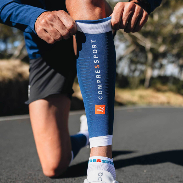 Băng bảo vệ bắp chân Compressport Calf Sleeves R2 3.0 - Xanh (Estate Blue/White)