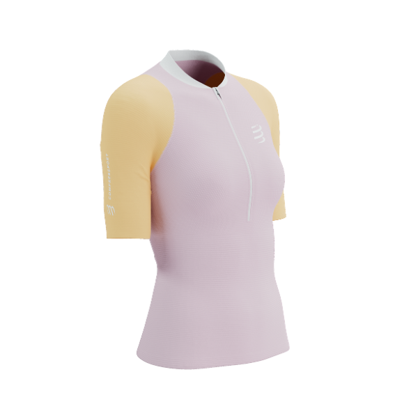 Áo chạy Trail Nữ Compressport Trail Postural SS Top - Hồng/Cam (Roseate/Orange)