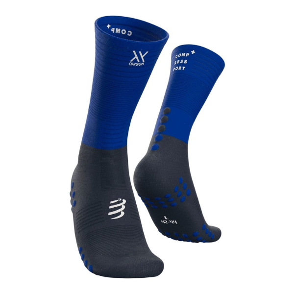 Tất chạy bộ Compressport Mid Compression Socks - Xanh (Blue Lolite)
