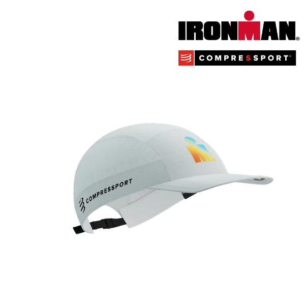 Mũ Compressport 5 Panel Light Cap IRONMAN - White Sunrise