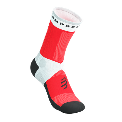 Tất chạy Trail Compressport Ultra Trail Socks - Đỏ (White/Fluo Red)