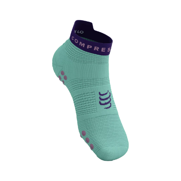 Tất chạy bộ Compressport Unisex's Pro Racing Socks v4.0 Run Low - Shell Blue/Purple