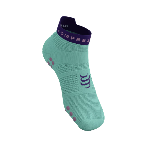 Compressport Unisex's Pro Racing Socks v4.0 Run Low - Shell Blue/Purple