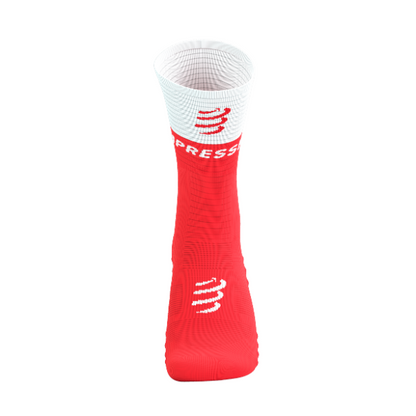Tất chạy bộ Compressport Mid Compression Socks V2.0 - Đỏ/Trắng (Fluo Red/White)