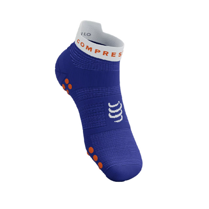 Tất chạy bộ Compressport Unisex's Pro Racing Socks v4.0 Run Low - Xanh (Dazz Blue/White)