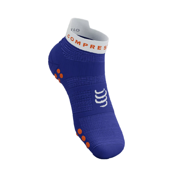 Compressport Unisex's Pro Racing Socks v4.0 Run Low - Dazz Blue/White