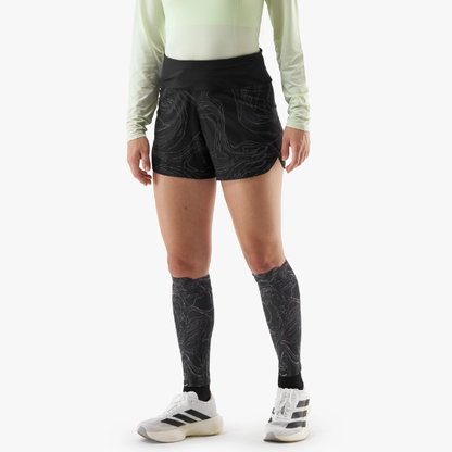 Quần Chạy Bộ Nữ Compressport Performance Short - Black/Aurora