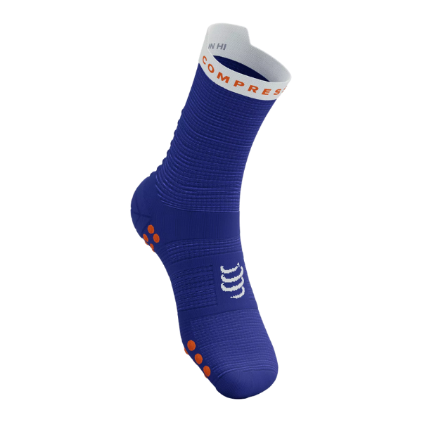 Compressport Unisex's Pro Racing Socks v4.0 Run High - Dazz Blue/White