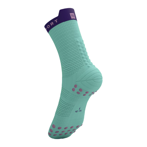 Tất chạy bộ Compressport Unisex's Pro Racing Socks v4.0 Run High - Shell Blue/Purple