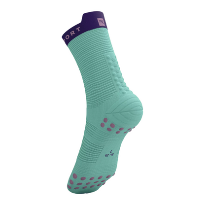 Tất chạy bộ Compressport Unisex's Pro Racing Socks v4.0 Run High - Shell Blue/Purple