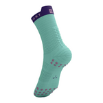 Compressport Unisex's Pro Racing Socks v4.0 Run High - Shell Blue/Purple