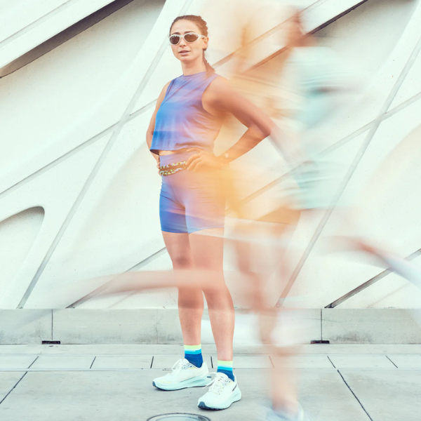 Tất chạy bộ Feetures Elite Ultra Light Quarter - Xanh (Surfboard Blue)