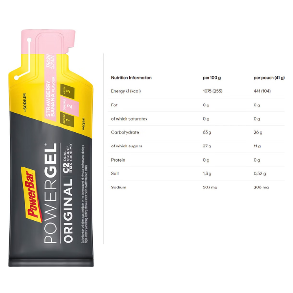 Gel năng lượng PowerBar PowerGel Original - Vị Dâu Chuối (Strawberry Banana)