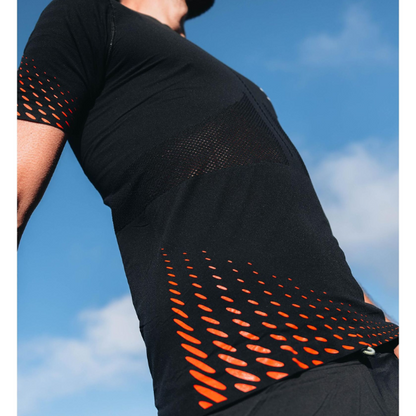 Áo chạy bộ Nam Compressport Racing SS Tshirt - Đen (Black)