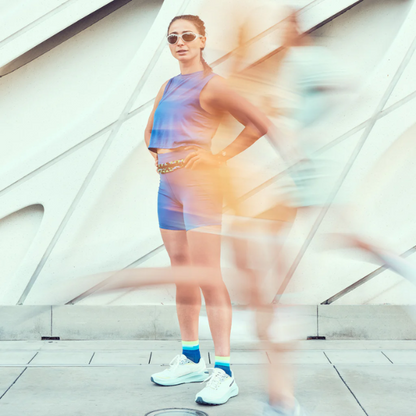 Tất chạy bộ Feetures Elite Light Cushion Quarter - Xanh (Surfboard Blue)