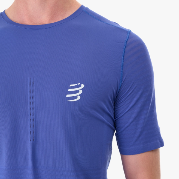 Áo chạy bộ Nam Compressport Pro Racing SS Tshirt - Xanh (Dazz Blue)