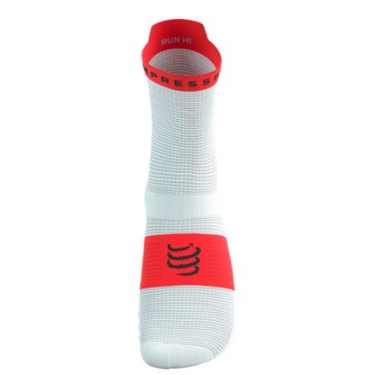 Tất chạy bộ Compressport Pro Racing Socks v4.0 Run High - Trắng/Đỏ (White/Fluo Red)