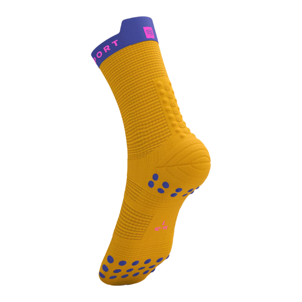 Tất chạy bộ Compressport Unisex's Pro Racing Socks v4.0 Run High - Saffron/Dazz Blue