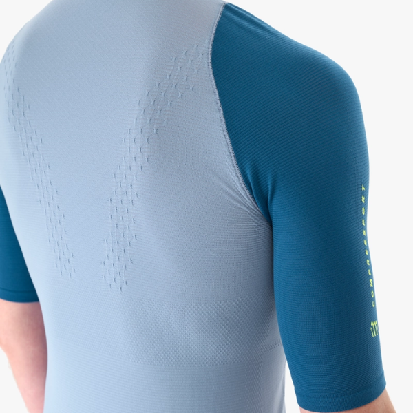 Áo chạy Trail Nam Compressport Trail Racing Postural SS Top - Xanh (Denim/Poseidon)