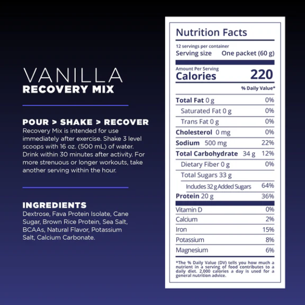 [Mới] Bột Phục Hồi Năng Lượng Tailwind Recovery Mix 60g +20g Protein - Vị Vanilla