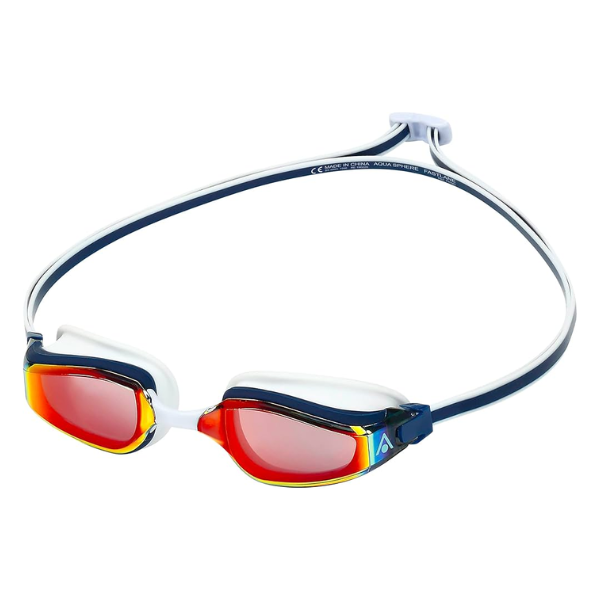 Aquasphere Fastlane A1 - Navy Blue/Red: Red Titanium Mirrored