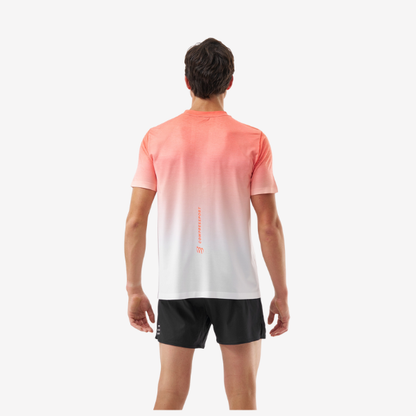 Áo Chạy Bộ Nam Compressport Performance SS Tshirt - Đỏ/Trắng (Fluo Red/White)