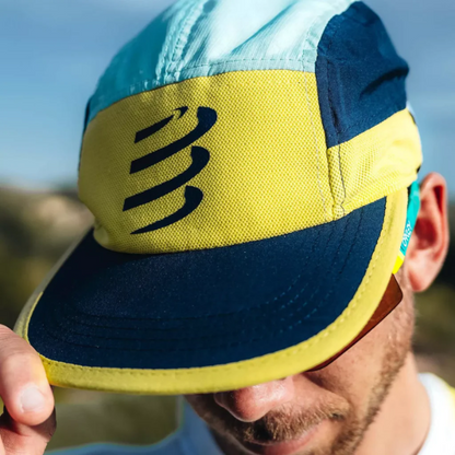Mũ Compressport 5 Panel Light Cap - Vàng (Eggshell Blue/Green Sheen/Dress Blues)