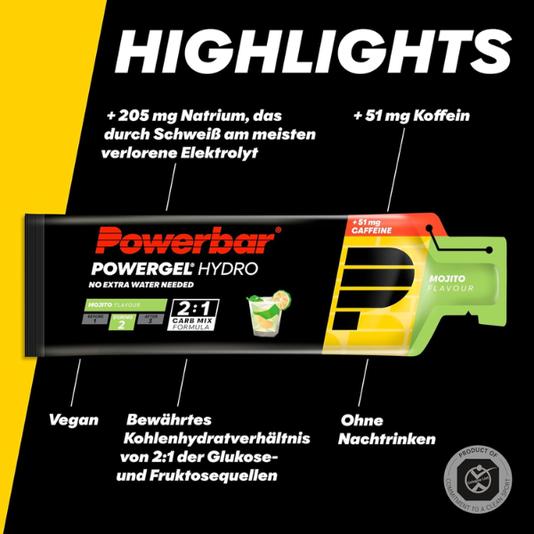 Gel năng lượng PowerBar PowerGel Hydro - Vị Mojito