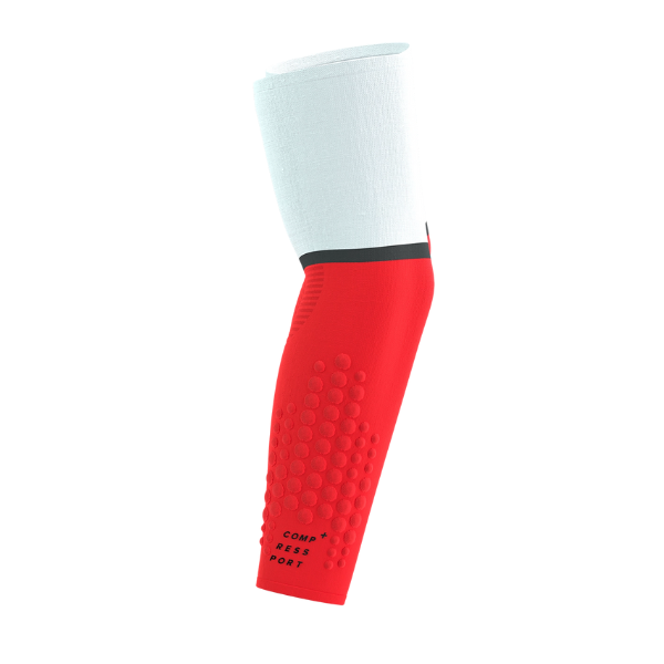 Băng bảo vệ ống tay Compressport Unisex's Arm Force Ultralight - Trắng/Đỏ (White/Fluo Red)
