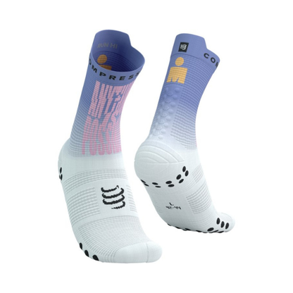 Tất chạy bộ Compressport Pro Racing Socks v4.0 Run High 360 IRONMAN - Jacaranda
