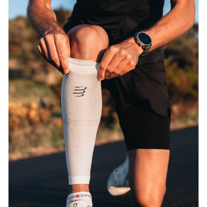 Băng bảo vệ bắp chân Compressport Calf Sleeves R2 Oxygen - Trắng (White/Neble Grey)