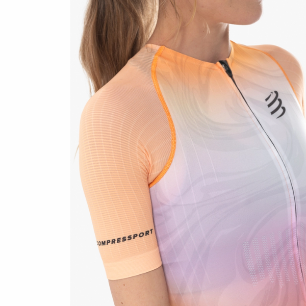 Đồ ba môn Nữ Compressport Aero SS Trisuit - Cam (Orange Print)