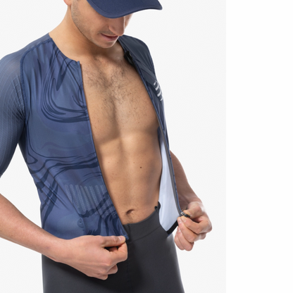 Đồ ba môn Nam Compressport Aero SS Trisuit - Xanh (Indigo Print)