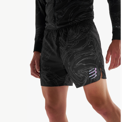 Quần Chạy Bộ Nam Compressport Performance Short - Black/Aurora