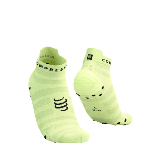 Tất chạy bộ Compressport Pro Racing Socks v4.0 Ultralight Run Low - Xanh Lime (Shadow Lime/Black)