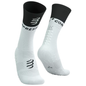 Tất chạy bộ Compressport Mid Compression Socks V2.0 - Trắng/Đen (White/Black)