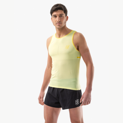 Áo chạy bộ Nam Compressport Pro Racing Singlet - Vàng (Light Yellow)