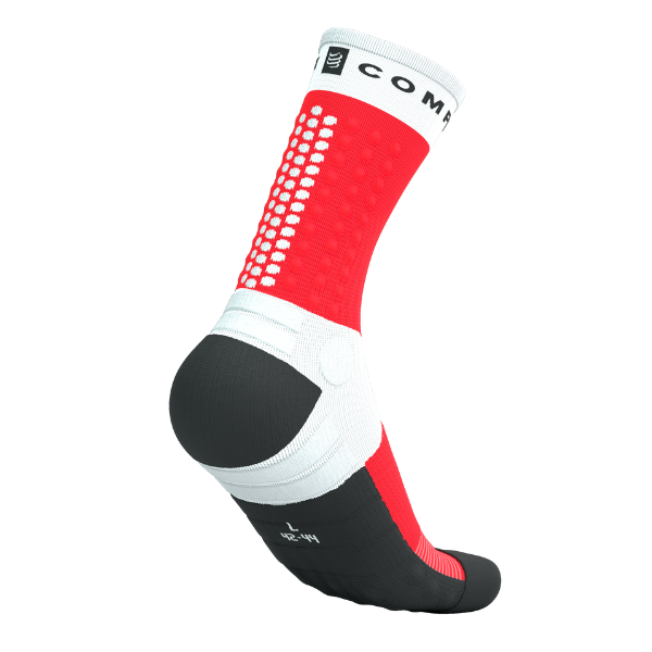 Tất chạy Trail Compressport Ultra Trail Socks - Đỏ (White/Fluo Red)