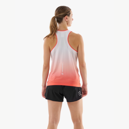 Áo chạy bộ Nữ Compressport Performance Singlet - Đỏ/Trắng (Fluo Red/White)