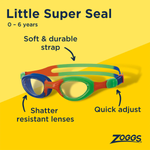 Kính Bơi Trẻ Em Zoggs Super Seal - Orange Green/Clear