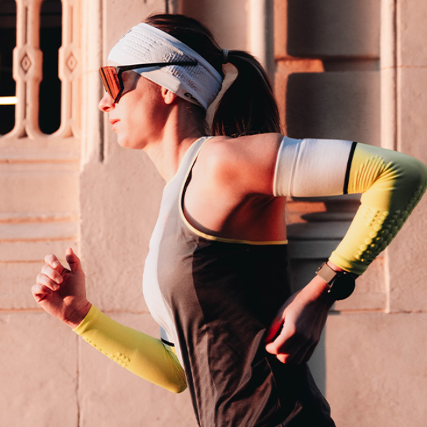 Băng bảo vệ ống tay Compressport Unisex's Arm Force Ultralight - Xanh (Denim/White)